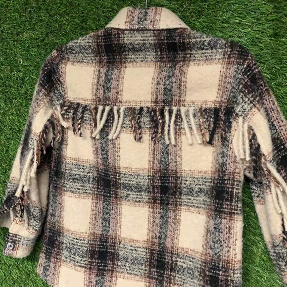 Zara girls fringe stud oversized overshirt/ jacket - Picture 4 of 4